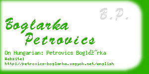 boglarka petrovics business card